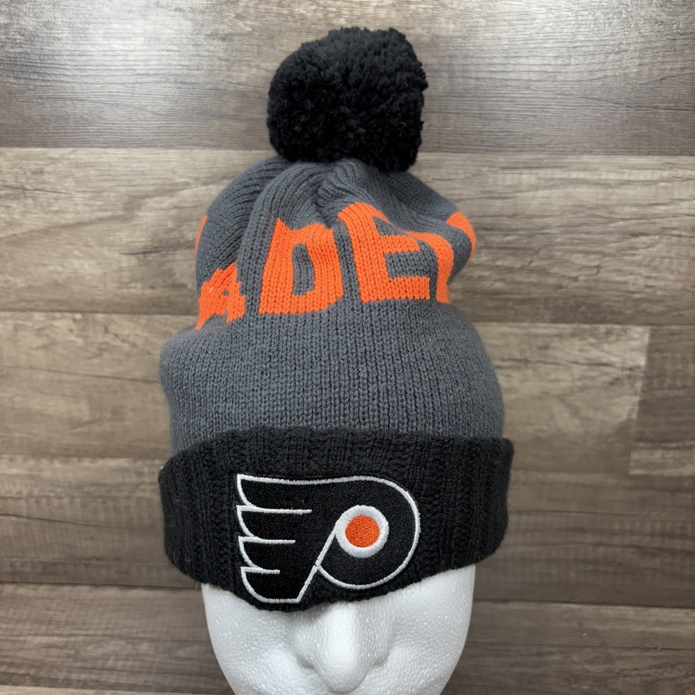 Philadelphia Flyers Mitchell & Ness Beanie Winter Hat Black Gray Orange - Picture 1 of 9